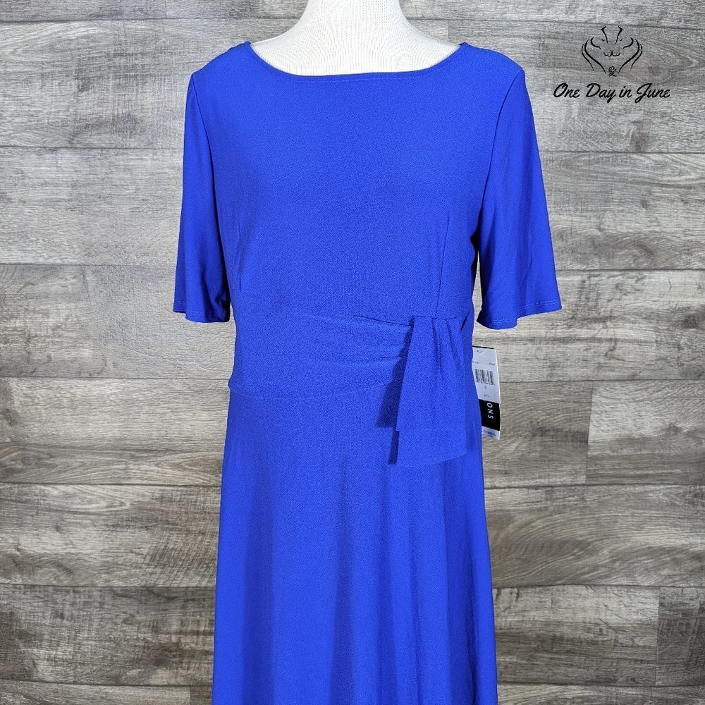 Perceptions Short Sleeve Fit & Flare Dress Size L